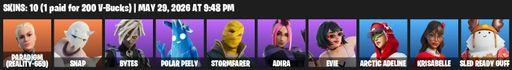[PC/PSN/XBOX] | 10 skins | Paradigm (Reality-659) | Snap | Bytes | Polar Peely | Stormfarer | Adira | Evie | Arctic Adeline | Krisabelle | Full Access