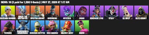 [PC/PSN/XBOX] | 16 skins | Blizzard Bomber | Renzo the Destroyer | Spectra Knight | Omegarok | Mystica | Imani | Renegade Lynx | Stray | Lil Split | Full Access