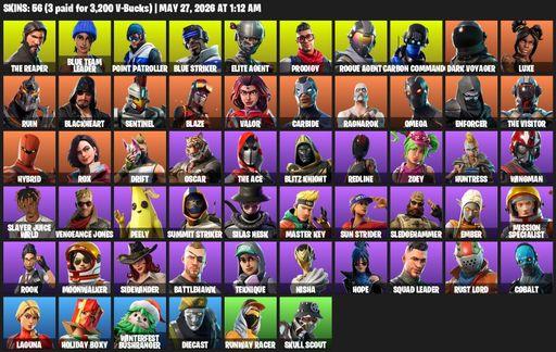 [PC/XBOX] | 56 skins | Take The L | The Reaper | Elite Agent | Omega | Blue Team Leader | Point Patroller | Blue Striker | Prodigy | Rogue Agent | Full Access