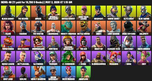 [PC/PSN/XBOX] | 46 skins | 1150 V-bucks | Floss | Take The L | OG STW | Black Knight | Sparkle Specialist | Royale Knight | The Reaper | Elite Agent | Full Access