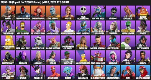 [PC/PSN/XBOX] | 50 skins | Ronin | The Foundation | The Imagined | The Origin | Haven | Jack Skellington | Yon Dar 3000 | Murdoc | Kiara K.O. | Full Access