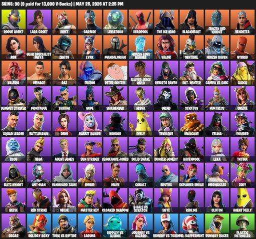 [PC/PSN/XBOX] | 90 skins | Lara Croft | Mako | Rogue Agent | Drift | Carbide | Leviathan | Deadpool | The Ice King | Blackheart | Frozen Red Knight | Full Access