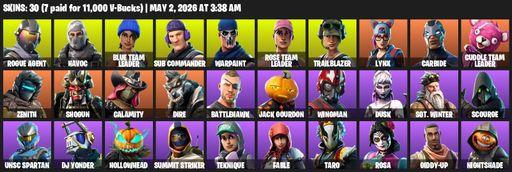 [PC/PSN/XBOX] | 30 skins | 700 V-bucks | OG STW | Rogue Agent | Havoc | Blue Team Leader | Sub Commander | Warpaint | Rose Team Leader | Trailblazer | Full Access