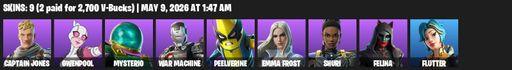 [PC/PSN/XBOX] | 9 skins | Captain Jones | Gwenpool | Mysterio | War Machine | Peelverine | Emma Frost | Shuri | Felina | Flutter | Dumbbell Driver | Full Access