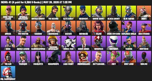 [PC] | 41 skins | Take The L | Floss | OG STW | Black Knight | Sparkle Specialist | Royale Knight | The Reaper | Elite Agent | Blue Squire | Omega | Full Access