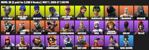 [PC/PSN/XBOX] | 29 skins | Take The L | OG STW | The Reaper | Elite Agent | Blue Team Leader | Warpaint | Blue Striker | Rose Team Leader | Full Access