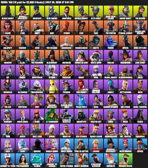 [PC/PSN] | 109 skins | Leviathan Axe | Floss | Take The L | OG STW | Black Knight | Sparkle Specialist | Royale Knight | The Reaper | Elite Agent | Full Access