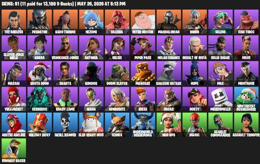 [PC/XBOX] | 51 skins | The Ageless | Predator | Kado Thorne | Nezumi | Valeria | Peter Griffin | Mandalorian | Ronin | Selene | Fish Thicc | Full Access
