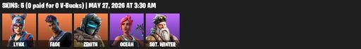 [PC/PSN/XBOX] | 5 skins | Lynx | Fade | Zenith | Ocean | Sgt. Winter | Scratchmark | Scorcher | Backup Blades | Abominable Axe | Tide Axes | Full Access