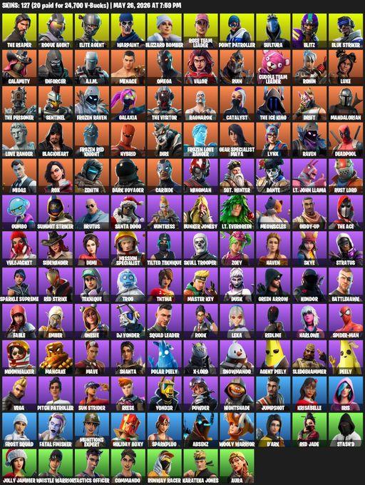 [PC] | 127 skins | Take The L | OG STW | The Reaper | Elite Agent | Omega | Rogue Agent | Warpaint | Blizzard Bomber | Rose Team Leader | Full Access