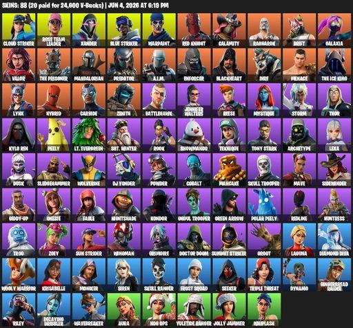 [PC/XBOX] | 88 skins | OG STW | Reaper Axe | Cloud Striker | Rose Team Leader | Xander | Blue Striker | Warpaint | Red Knight | Calamity | Ragnarok | Full Access