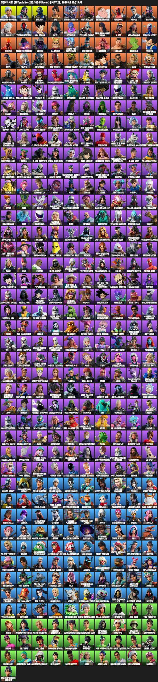 [PC] | 421 skins | Lara Croft | Blizzard Bomber | Xander | Trilogy | Raz | Spire Assassin | Driftwalker | Peter Griffin | Deadpool | Midas | Ravage | Full Access