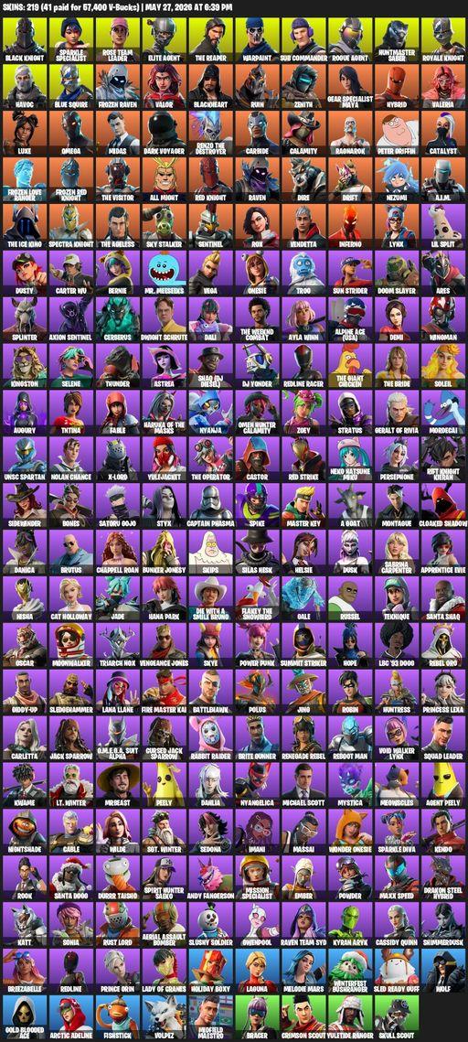 [PC/PSN] | 219 skins | Floss | Take The L | OG STW | Black Knight | Sparkle Specialist | Royale Knight | The Reaper | Elite Agent | Blue Squire | Full Access