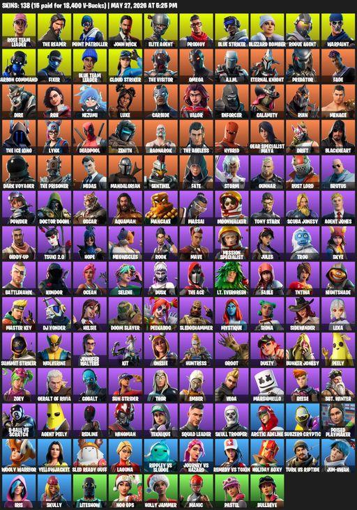 [PC/XBOX] | 138 skins | Take The L | OG STW | The Reaper | Elite Agent | Omega | Rose Team Leader | Point Patroller | John Wick | Prodigy | Full Access