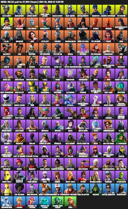 [PC/XBOX] | 156 skins | Take The L | Floss | OG STW | Black Knight | Sparkle Specialist | Royale Knight | The Reaper | Elite Agent | Blue Squire | Full Access