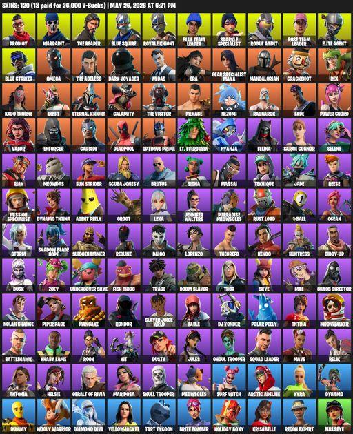 [PC/XBOX] | 120 skins | Take The L | Floss | OG STW | Sparkle Specialist | Royale Knight | The Reaper | Elite Agent | Blue Squire | Omega | Prodigy | Full Access