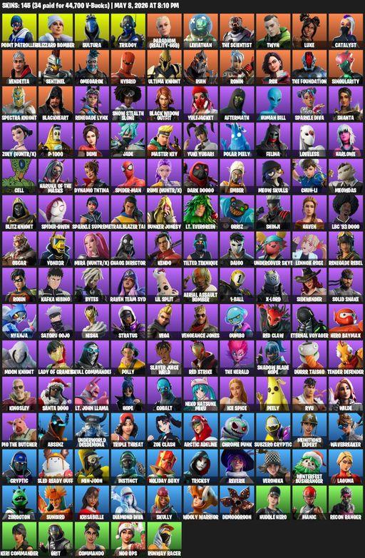 [PC/XBOX] | 145 skins | Point Patroller | Blizzard Bomber | Sultura | Trilogy | Paradigm (Reality-659) | Leviathan | The Scientist | Twyn | Luxe | Full Access
