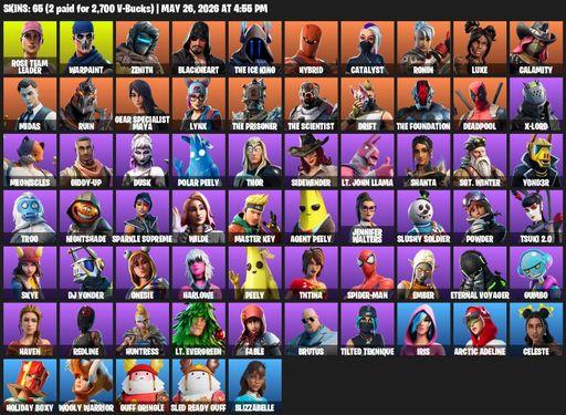 [PC/PSN/XBOX] | 65 skins | 500 V-bucks | OG STW | Rose Team Leader | Warpaint | Zenith | Blackheart | The Ice King | Hybrid | Catalyst | Ronin | Luxe | Full Access