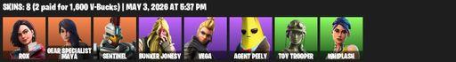 [PC/PSN/XBOX] | 8 skins | Rox | Gear Specialist Maya | Sentinel | Bunker Jonesy | Vega | Agent Peely | Toy Trooper | Whiplash | Vox | Full Access