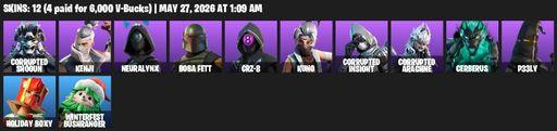 [PC/XBOX] | 12 skins | Corrupted Shogun | Kenji | NeuraLynx | Boba Fett | CRZ-8 | Kuno | Corrupted Insight | Corrupted Arachne | Cerberus | P33LY | Full Access