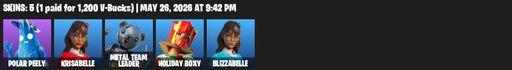 [PC/PSN/XBOX] | 5 skins | Polar Peely | Krisabelle | Metal Team Leader | Holiday Boxy | Blizzabelle | Ol' Woody | Octane Whomper | Full Access