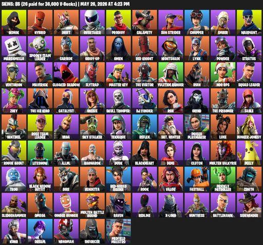 [PC/PSN/XBOX] | 85 skins | OG STW | IKONIK | Omega | Hybrid | Drift | Overtaker | Prodigy | Calamity | Sun Strider | Chopper | Ember | Warpaint | Full Access