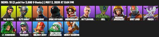 [PC/XBOX] | 15 skins | 800 V-bucks | Take The L | The Reaper | Elite Agent | Carbide | Dark Voyager | Moonwalker | Battlehawk | Cell | Full Access
