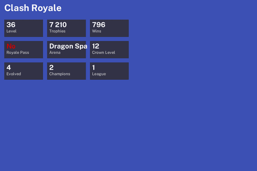 [KT12] | Level 36 | 7210 Trophies | Dragon Spa | 796 Wins | 4 Evol. | 2 Champ. | Full Access