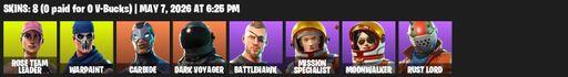 [PC/XBOX] | 8 skins | 1150 V-bucks | Take The L | OG STW | Rose Team Leader | Warpaint | Carbide | Dark Voyager | Battlehawk | Mission Specialist | Full Access