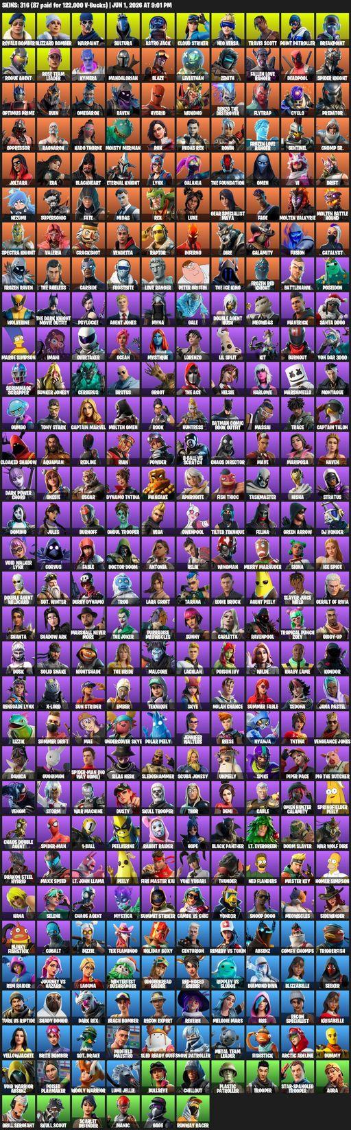 [PC] | 316 skins | OG STW | Travis Scott | Lara Croft | Royale Bomber | Blizzard Bomber | Warpaint | Sultura | Astro Jack | Cloud Striker | Neo Versa | Full Access