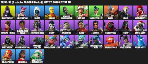[PC/PSN/XBOX] | 33 skins | Dark Skully | Surf Witch | Focus | Dummy | Scarlet Commander | Nog Ops | Par Patroller | Ronin | 1-Ball | Yulejacket | Full Access
