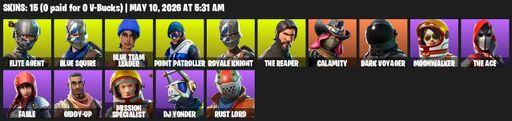 [PC/XBOX] | 15 skins | Take The L | Royale Knight | The Reaper | Elite Agent | Blue Squire | Mako | Blue Team Leader | Point Patroller | Calamity | Full Access