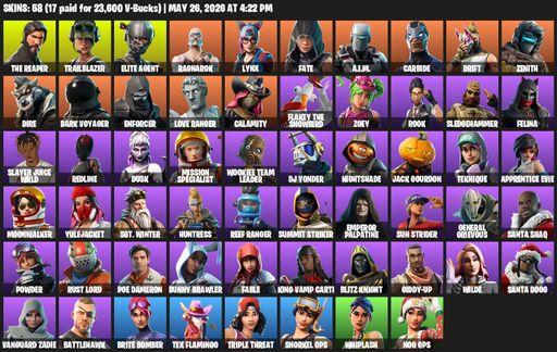[PC/PSN] | 58 skins | Take The L | The Reaper | Elite Agent | Trailblazer | Ragnarok | Lynx | Fate | A.I.M. | Carbide | Drift | Zenith | Dire | Full Access