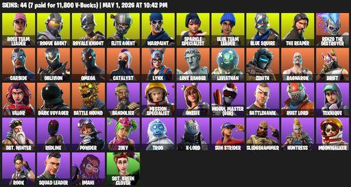 [PC/PSN/XBOX] | 44 skins | Take The L | Floss | OG STW | Sparkle Specialist | Royale Knight | The Reaper | Elite Agent | Blue Squire | Omega | Full Access