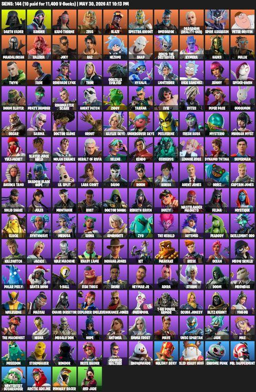 [PC/XBOX] | 144 skins | Lara Croft | Darth Vader | Xander | Kado Thorne | Zeus | Blaze | Spectra Knight | Omegarok | Paradigm (Reality-659) | Full Access