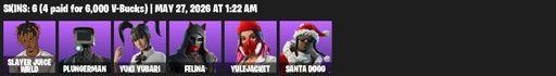 [PC/PSN] | 6 skins | Slayer Juice WRLD | Plungerman | Yuki Yubari | Felina | Yulejacket | Santa Dogg | Hot Pokers | Shatter Sonic | Felina's Claw | Full Access
