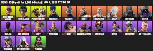 [PC] | 23 skins | OG STW | Rose Team Leader | Trailblazer | Psycho Bandit | Warpaint | Carbide | Drift | Ragnarok | Snap | Enforcer | Raven | Redline | Full Access