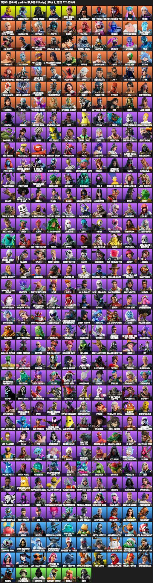 [PC/PSN/XBOX] | 376 skins | OG STW | Lara Croft | Victor Elite | Breakpoint | Darth Vader | Warpaint | Rose Team Leader | Blackheart | The Foundation | Full Access