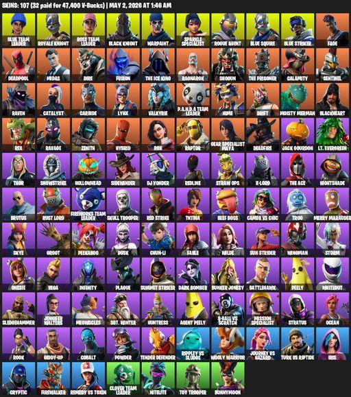 [PC/PSN/XBOX] | 107 skins | Take The L | Floss | OG STW | Black Knight | Sparkle Specialist | Royale Knight | Blue Squire | Blue Team Leader | Full Access