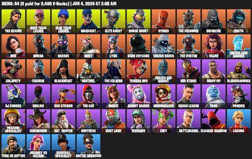 [PC/PSN/XBOX] | 54 skins | Take The L | OG STW | The Reaper | Elite Agent | Omega | Rose Team Leader | Blue Team Leader | Warpaint | Rogue Agent | Full Access