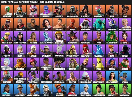 [PC/XBOX] | 70 skins | Backlash | Sentinel | Vi | Kymera | Calamity | Mandalorian | Blackheart | Singularity | Ruin | Luxe | Blaze | Vendetta | Joey | Full Access