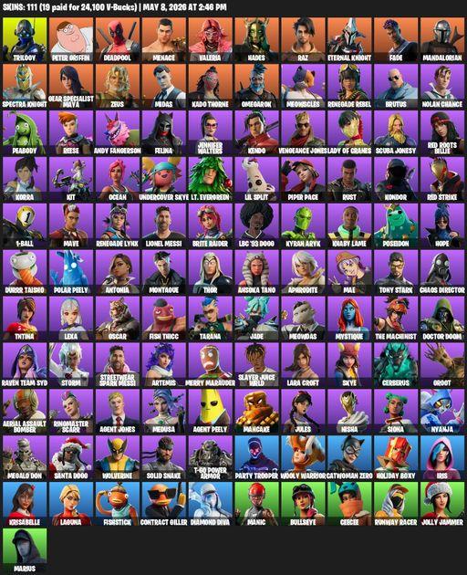 [PC/PSN/XBOX] | 111 skins | Lara Croft | Trilogy | Peter Griffin | Deadpool | Menace | Valeria | Hades | Raz | Eternal Knight | Fade | Mandalorian | Full Access