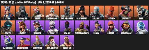 [PC/PSN/XBOX] | 25 skins | Lynx | Enforcer | Drift | Ragnarok | The Prisoner | Blackheart | A.I.M. | Hybrid | Calamity | Dire | Zenith | Onesie | Full Access