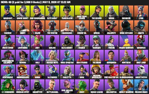 [PC/PSN] | 60 skins | Take The L | OG STW | The Reaper | Elite Agent | Omega | Warpaint | Rogue Agent | Sub Commander | Trailblazer | Rose Team Leader | Full Access