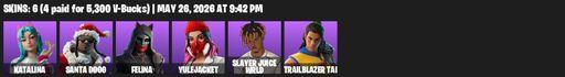 [PC/PSN/XBOX] | 6 skins | Katalina | Santa Dogg | Felina | Yulejacket | Slayer Juice WRLD | Trailblazer Tai | Mercurial | Soundwave Slashers | Full Access