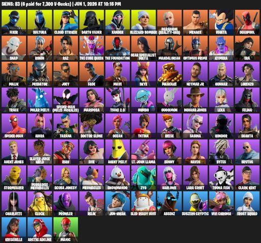 [PC/XBOX] | 83 skins | Lara Croft | Fixer | Sultura | Cloud Striker | Darth Vader | Xander | Blizzard Bomber | Paradigm (Reality-659) | Menace | Full Access