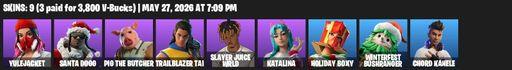 [PC/PSN/XBOX] | 9 skins | Yulejacket | Santa Dogg | Pig the Butcher | Trailblazer Tai | Slayer Juice WRLD | Katalina | Holiday Boxy | Full Access