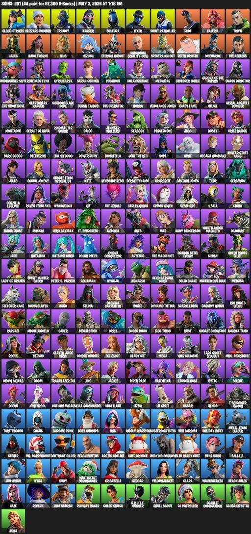 [PC/XBOX] | 201 skins | Merry Mint Axe | Cloud Striker | Blizzard Bomber | Trilogy | Xander | Sultura | Fixer | Point Patroller | Fade | Valeria | Full Access