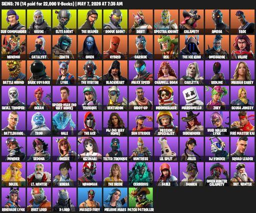 [PC/PSN] | 76 skins | Take The L | The Reaper | Elite Agent | Omega | Sub Commander | Havoc | Rogue Agent | Drift | Spectra Knight | Calamity | Fade | Full Access