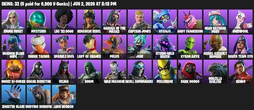 [PC/XBOX] | 33 skins | Emma Frost | Mysterio | LBC '93 Dogg | Renegade Rebel | Haruka of the Masks | Captain Jones | Nyanja | Andy Fangerson | Full Access
